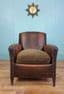 compact French leather club chair - SOLD